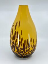 ZODAX tortoiseshell glass VASE decorative design 13"H Brown Yellow Gold Hues