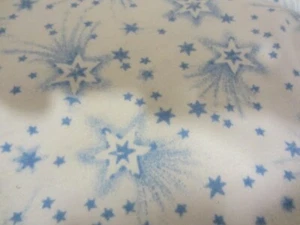 Flannel Fabric-8 1/4 Yards White with Blue Stars Stretch Fabric - Picture 1 of 3