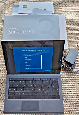 Bundle: Microsoft Surface Pro 3,  i5 CPU 4GB RAM 128GB SSD + Type Cover Keyboard - Image 1 of 4