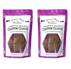 2 Pack Rise'n Roll Amish Bakery Chocolate Covered Cashew Crunch 8oz Bag Indiana - Picture 1 of 11