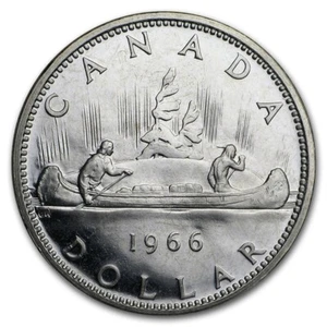 1966 Canadian Silver Dollar Coins 80% $1 - Bild 1 von 2