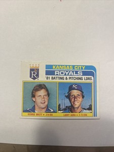 1982 Topps - Team Checklist #96 George Brett, Larry Gura