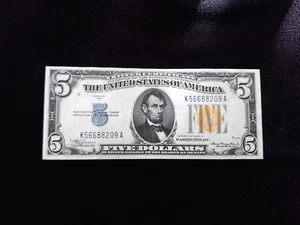 1934 A $5 NORTH AFRICA Silver Certificate WW11 Emergency Issued Appears CH/CU #8 - Picture 1 of 8