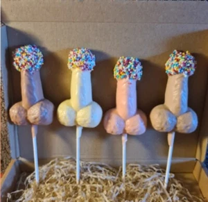 3 Hand-made Chocolate Willy, penis Lollies for Hen/stag dos, rude gift - Picture 1 of 8