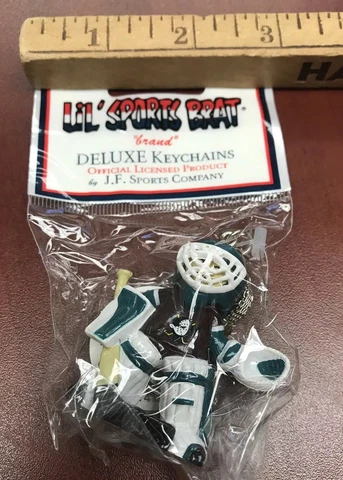 VTG NHL Anaheim Mighty Ducks Hockey Goalie FaceMask Keychain Lil Sports Brat New Cover