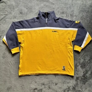 Y2K Vintage FUBU 5 Sports Color Block Sweatshirt XXL Pullover Zip Embroidered - Picture 1 of 15