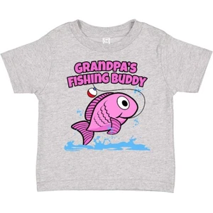Inktastic Grandpa's Fishing Buddy (pink) Toddler T-Shirt Grandpa Fish Gift Child - Picture 1 of 8