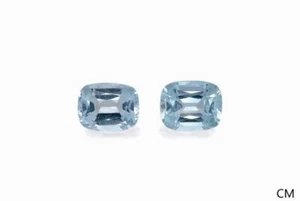 7.90cts 11X9mm Cushion Pair Gorgeous Natural Blue Aquamarine Loose Gemstone - Picture 1 of 3