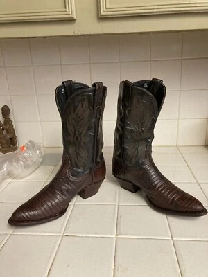Botas femininas Tony Lama Western cowgirl chocolate marrom lagarto tamanho 6.5 - Imagem 1 de 4