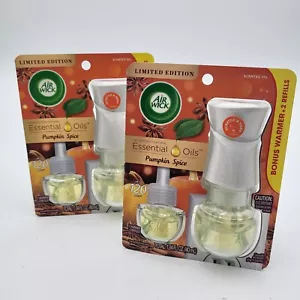 (2) Air Wick Pumpkin Spice Bonus Warmer & 2 Scented Oil Refills - Picture 1 of 4