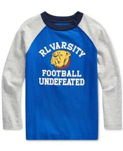 NWT Polo Ralph Laure Blue Boys Basic Jersey Baseball T-Shirt L (14-16) pau0721 - Picture 1 of 1