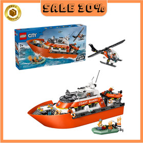 [ BIG SALE ] LEGO City Coast Guard Boat & Helicopter Set 60504