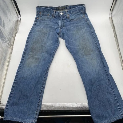 American Eagle  Relaxed Straight Jeans Blue Mens 33x29 Grunge Destroyed SEE PICS - Image 1 of 4