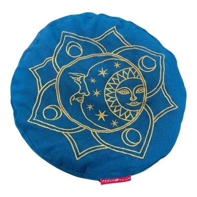 Yoga Meditación Trigo Sarraceno Refuerzo Almohada Cojín Azul Sol 12" x 5" Althleisure Foto 1 de 4