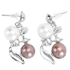 Women Faux Pearl Necklace Earrings Set Bridal Jewelry Set With Rhinestone - Picture 1 of 18