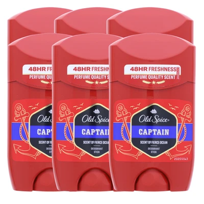 6 x Old Spice Captain Deostick für Männer je 50ml 0% Aluminium Salze 48H Schutz - Bild 1 von 3
