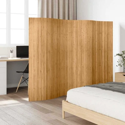 VIDAXL US Room Divider Bamboo Natural 98.4"x65"