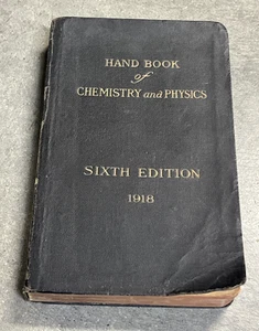 Pocket Hand Book of Chemistry & Physics Sixth Edition 1918 Chemical Rubber Co VG - Imagen 1 de 19