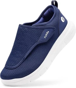 FitVille Mens Extra Wide Fit Diabetic Shoes Easy Close Adjustable Orthopedic Sli - Picture 1 of 8