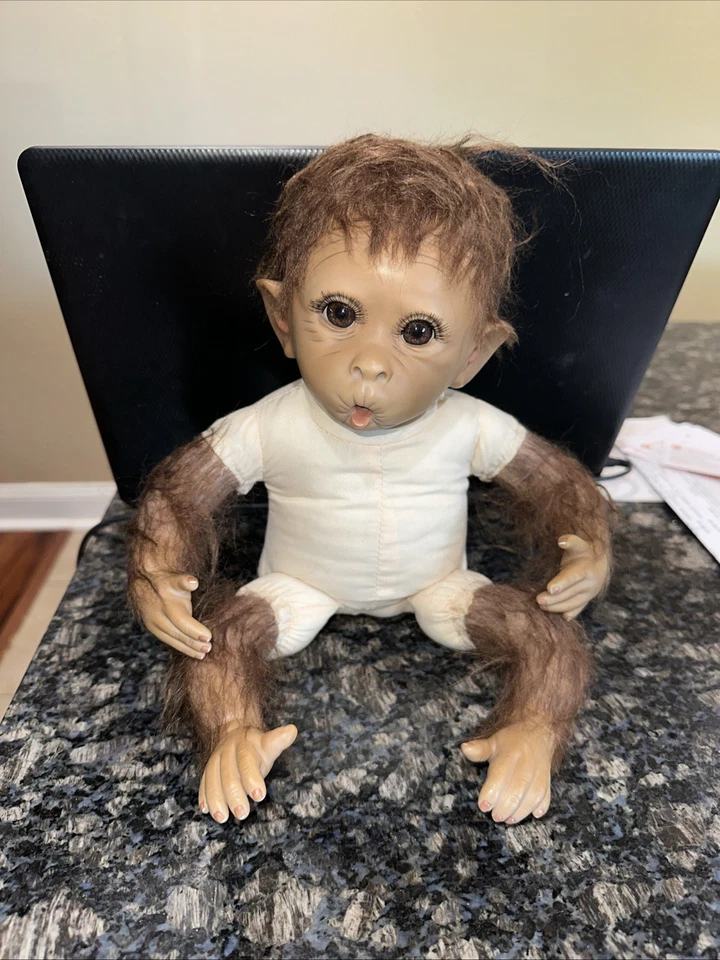 ADG Ashton Drake COCO 16" Real Touch Vinyl Monkey Baby Doll Linda Murray - Image 1 of 4