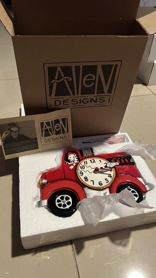 Allen Designs ADP1306 Big Red Fire Truck Pendulum Wall Clock 13 in - Image 1 of 4