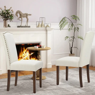 Juego de 2 sillas de comedor, sillas de comedor tapizadas Foto 1 de 4