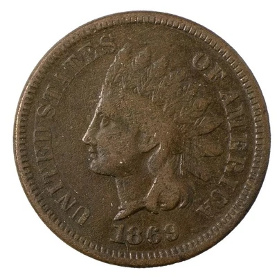 Centavo cabeza india 1869 1 c muy fino en estado bastante bueno+ Foto 1 de 2