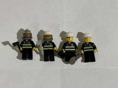 LEGO Town City Firefighter x4 Accessories Helmets Tools Firemen Minifigure Lot - Image 1 of 2