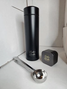 Drink & Coffee Smart Cup Thermos with Built-In Thermometer w/ Tea Tin and Spoon - Picture 1 of 2