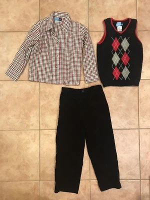Goodlad 3 изделия рубашка свитер жилет вельветовые брюки черный красный белый мальчиков 6 - Изображение 1 из 4