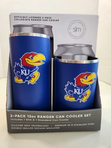 Simple Modern KU Licensed Ranger Can Cooler 2pk Jayhawk Kansas University NIB Cover