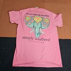 Simply Southern Elephant Dont Dull Sparkle Womens Graphic T-Shirt Small Pink Q3a