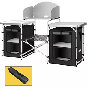 Camping Küchentisch Picknickschrank Tisch Tragbar Klappbar Kochen Aufbewahrung Gestell - Bild 1 von 8