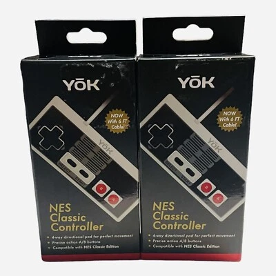 NUEVO En Caja Controlador de Caja Sin Abrir Para NES Edición Clásica Mini Lote De 2 Gris Foto 1 de 4