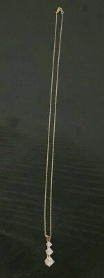 Collar para mujer Diamonique 3 niveles corte princesa oro amarillo 10K - Usado en Excelente Condición Foto 1 de 3