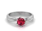 14k White Gold Red Ruby 0.85 Ct Lab Created Style Her Proposal Ring Size 5 6 7
