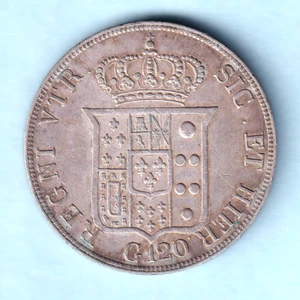 Italy - Naples & Sicily. 1838 120 Grano.. Ferdinand 11.. aVF/VF - Trace Lustre - Picture 1 of 2
