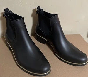 Kate Spade New York Womens US 10 Solstice Black Pull-On Ankle Rain Boots NWOB - Picture 1 of 9
