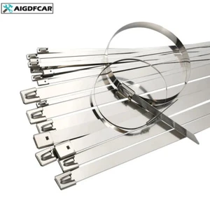 Fascette per cavi in acciaio inox metallo da 800 mm a 500 °C 4,6 mm da 7,9 mm a 114 kg resistenza alla trazione - Foto 1 di 6