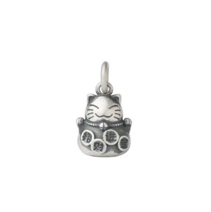 Dije colgante Fortune Cat Maneki-neko plata esterlina 925 de la suerte hágalo usted mismo A2595 - Imagen 1 de 5