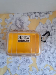 Pelican 1010 Micro Case Yellow Small Used Waterproof Protective Compact S - Picture 1 of 3
