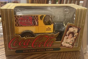 Coca-Cola Chevrolet Delivery Truck Vintage Diecast Metal Bank Yellow ERTL 9432 - Picture 1 of 2
