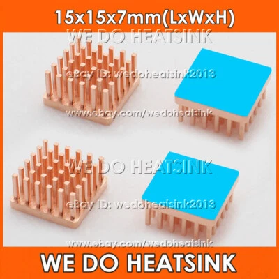 15x15x7mm Pure Copper Pin Fins Square Copper Heatsink Radiator Cooler For VGA IC - Image 1 of 4