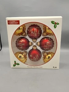 Sparkling Creations, 8pc Ball Ornament Set, 3 Wise Men, Baby Jesus, North Star. - Picture 1 of 3