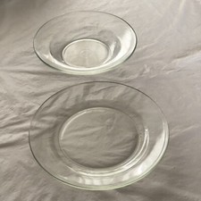 Piatti torta e torta Pyrex vetro trasparente 1x 10 pollici 1x 9 pollici