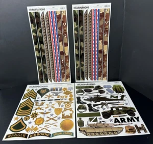 Creative Imaginations Sticker Sheets Army Rank & Insignia, Stars & Plaid Border - Picture 1 of 9