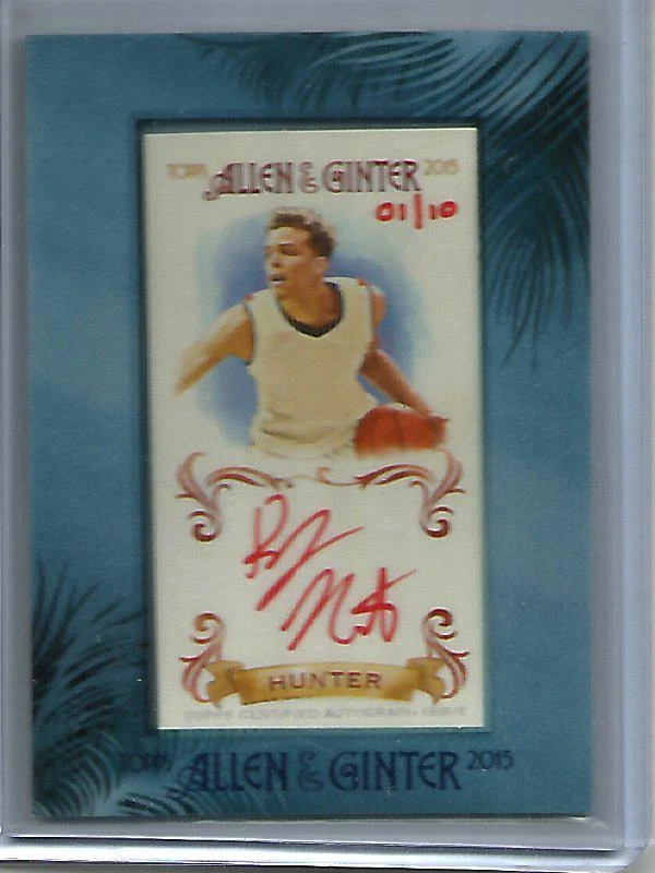 R.J. Hunter 2015 Topps Allen & Ginter Mini Red Ink Autograph #01/10 - Image 1 of 1