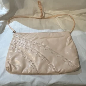 Vintage 80s Purse Handbag Light Pink Clutch Shoulder Bag - Picture 1 of 7