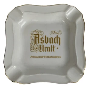 Ashtray Vintage Asbach Uralt Brandy Advertising Germany Gold Rim Cigarette Cigar - Picture 1 of 4