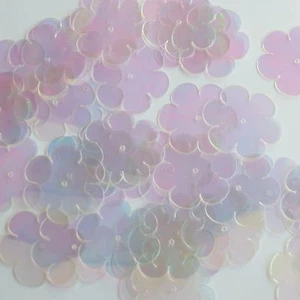 Flower Sequin 1" / 25mm Crystal Crystalina Iris Mirror Iridescent Paillettes - Picture 1 of 2